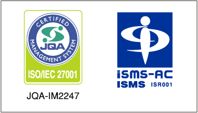 JQA ISO/IEC 27001 認証マーク（JQA-IM2247）、ISMS-AC 認定シンボル